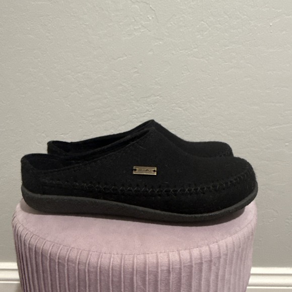 Haflinger Shoes - HAFLINGER Wool HardSole Women Slippers Black Size 41 US 9